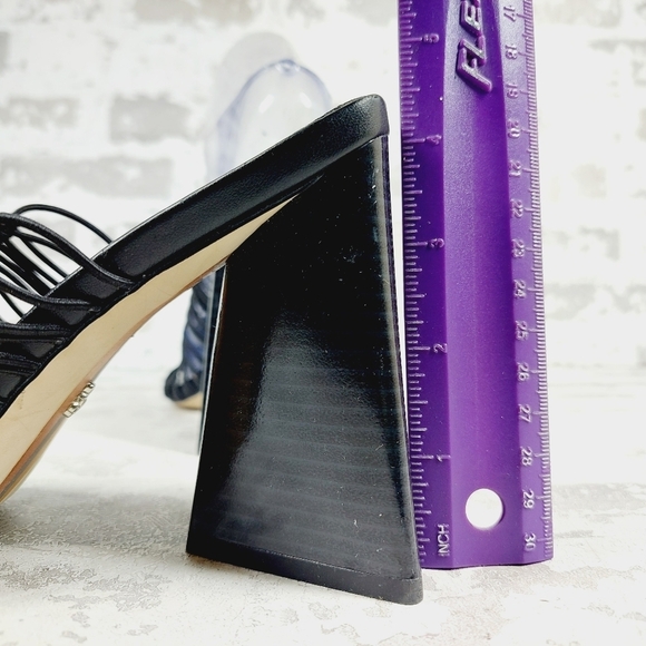 New Sam Edelman LAURETTE Faux Leather Black Strappy Heel Sandals i292 - Picture 9 of 12